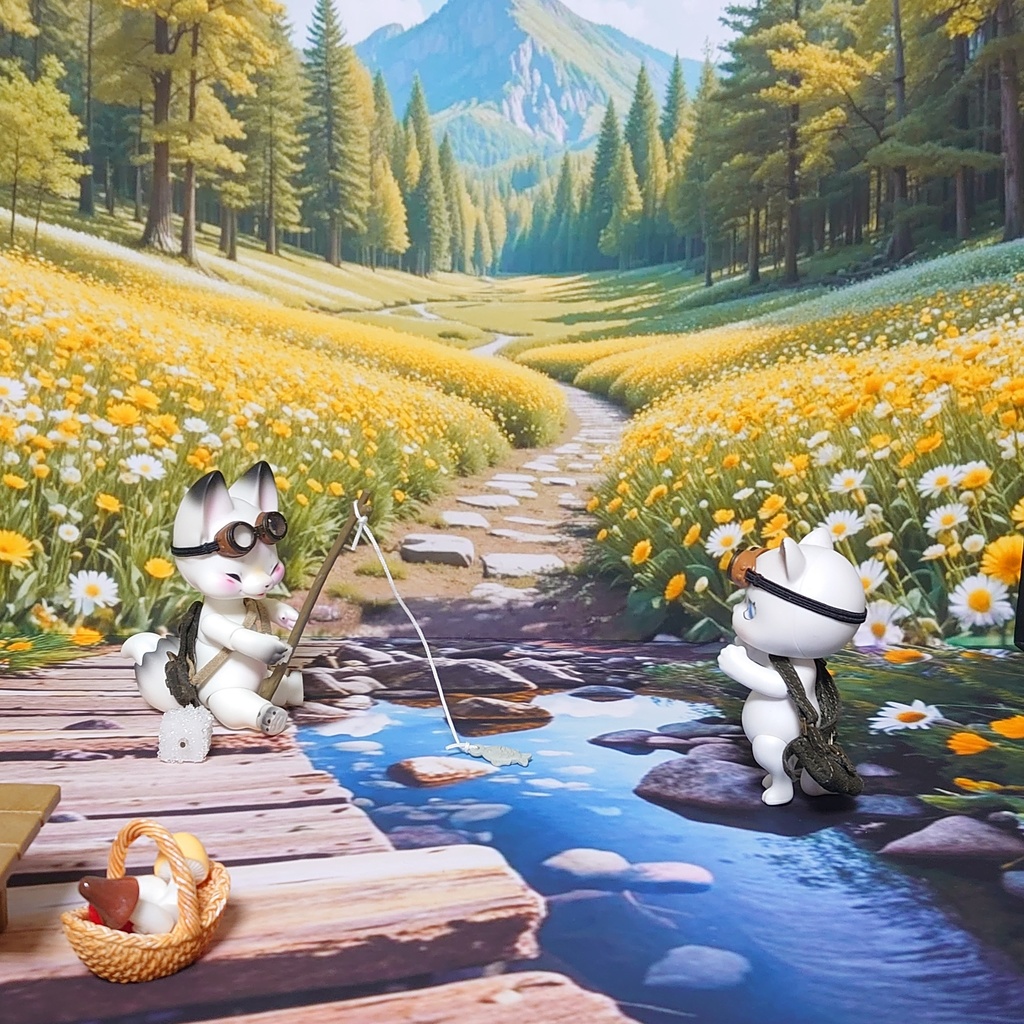 新作期間限定【ベース付き】お花畑/アートウォールセット 着せ替えウォールL 受注制作