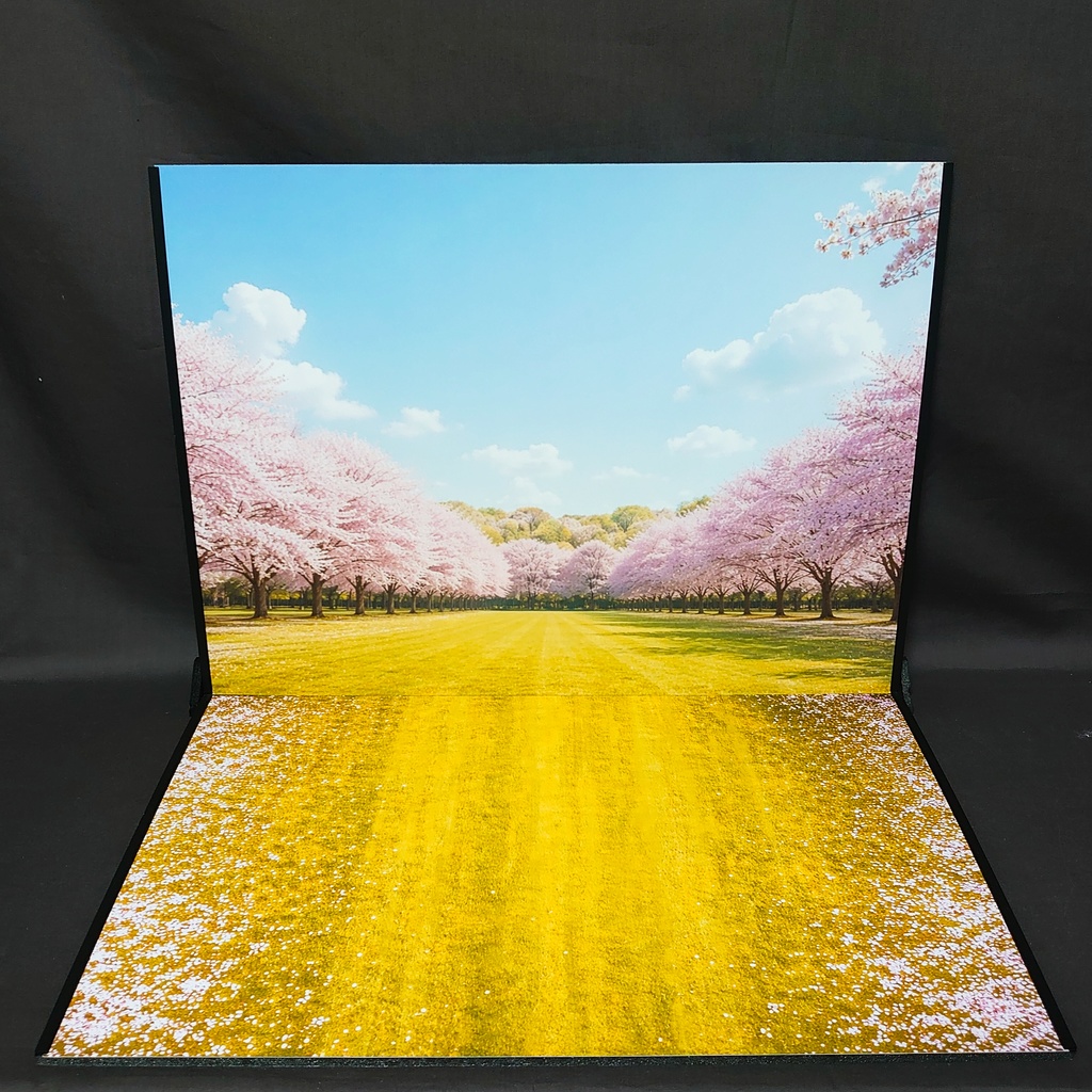 新作期間限定【ベース付き】桜の広場/メンテナンスルーム 着せ替えウォールＬ 受注制作