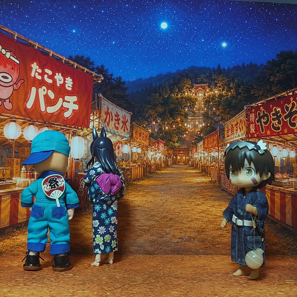 夏季限定セット【ベース付き】避暑地テラス/お祭り 着せ替えウォールL 受注制作