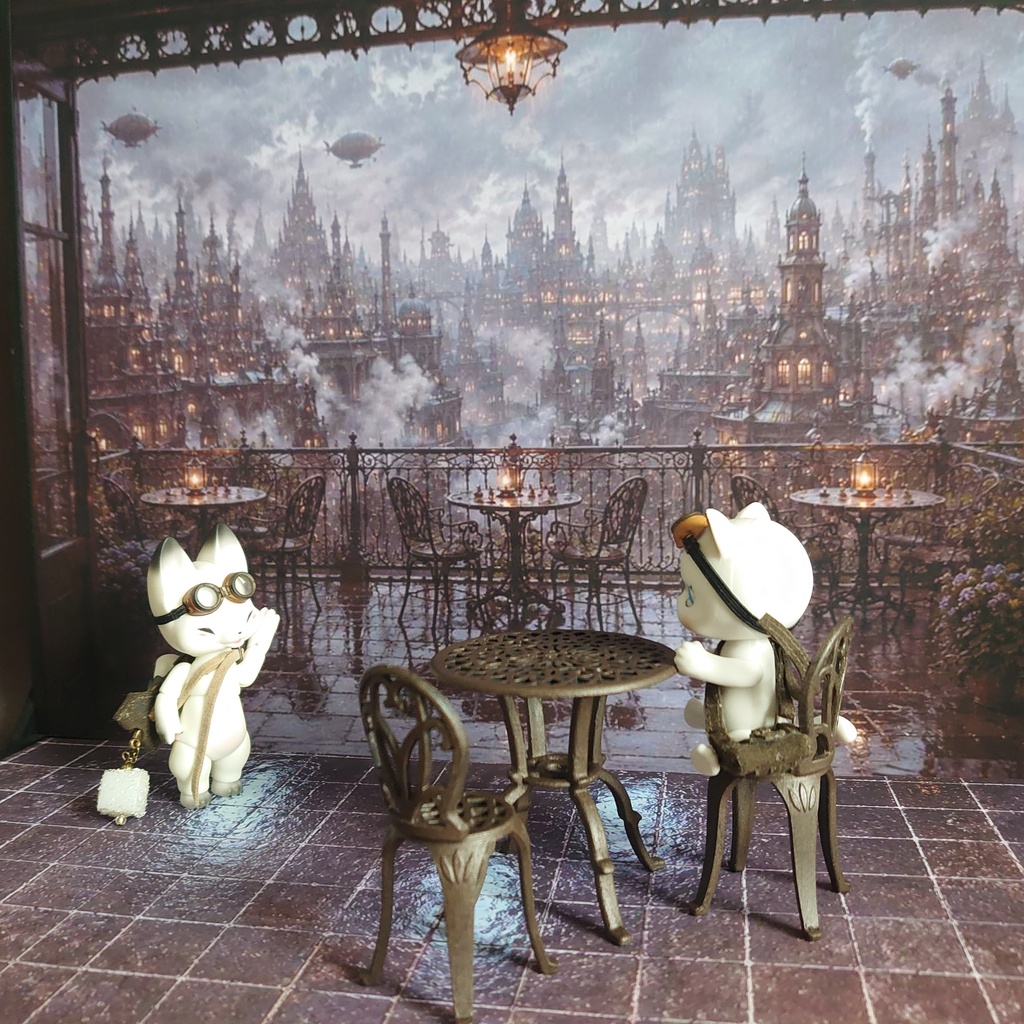 梅雨限定【背景紙のみ】アンブレラスカイ/レインスチーム 着せ替えウォールL 受注制作 ドール撮影背景