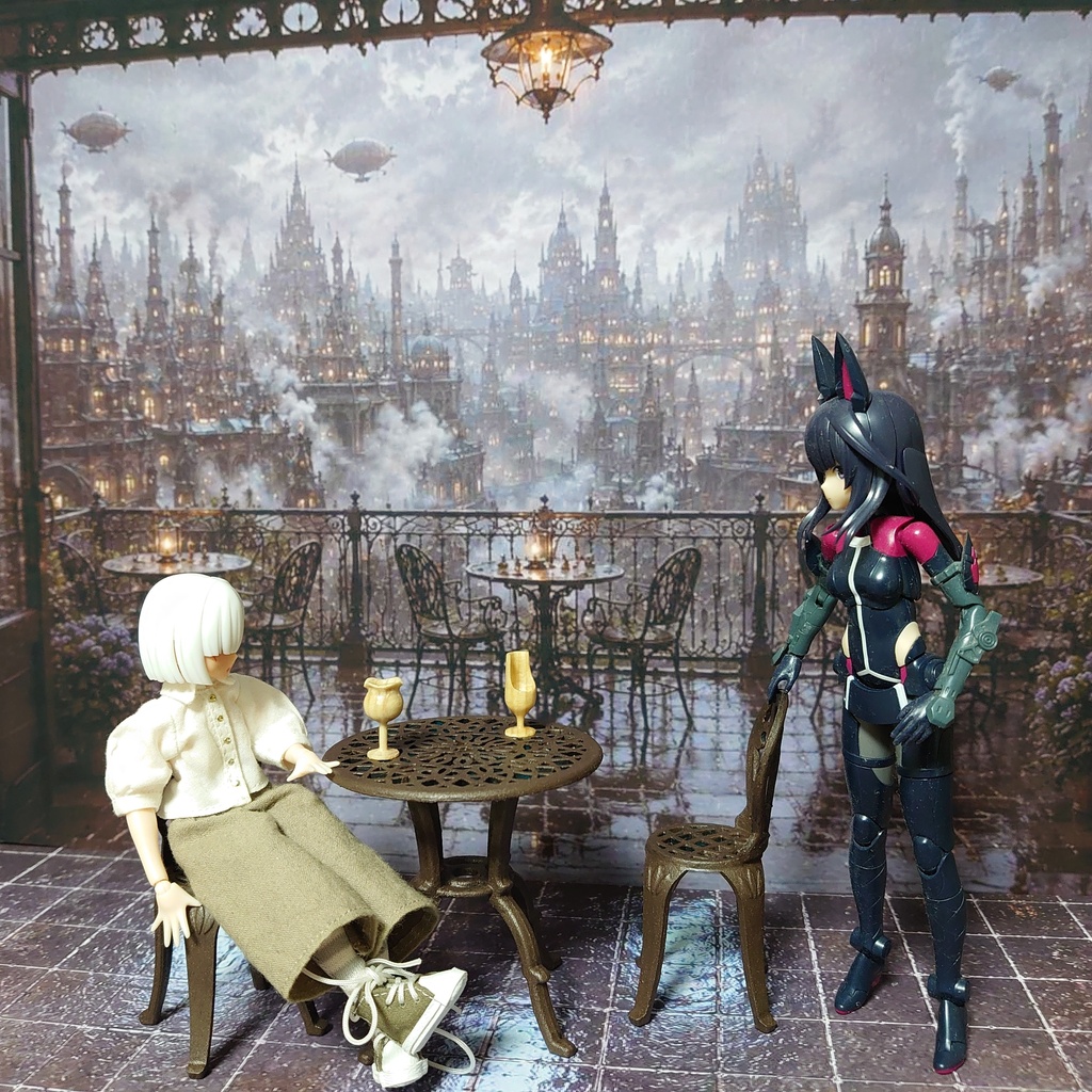 梅雨限定【背景紙のみ】アンブレラスカイ/レインスチーム 着せ替えウォールL 受注制作 ドール撮影背景