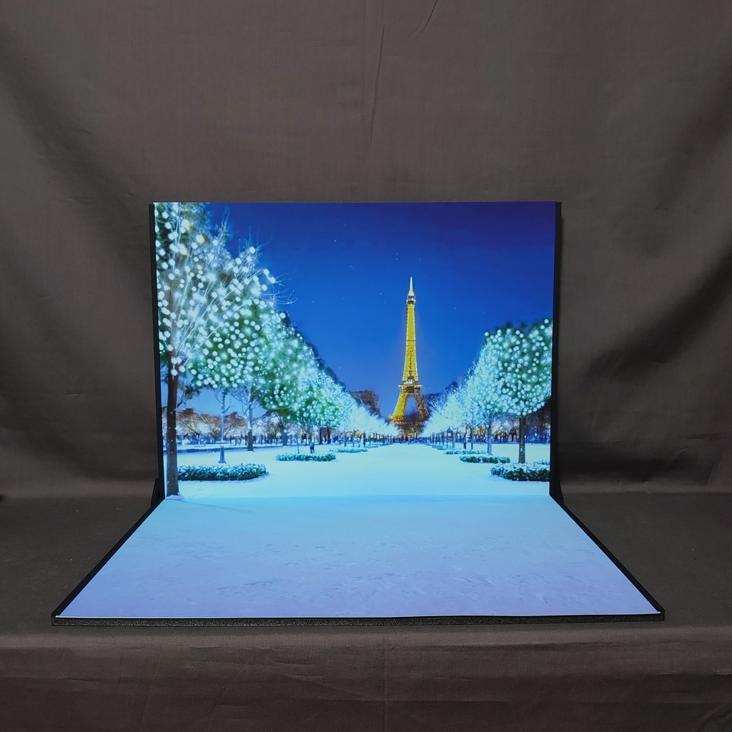 冬季限定 【背景紙のみ】セット 冬の公園/イルミネーション 着せ替えウォールL対応 ドール撮影背景