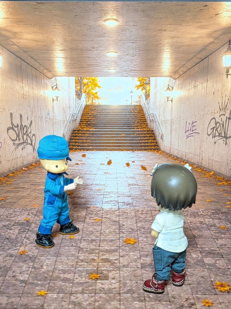 秋季限定セット【ベース付き】秋の公園/秋の陽光 着せ替えウォールＬ  受注制作