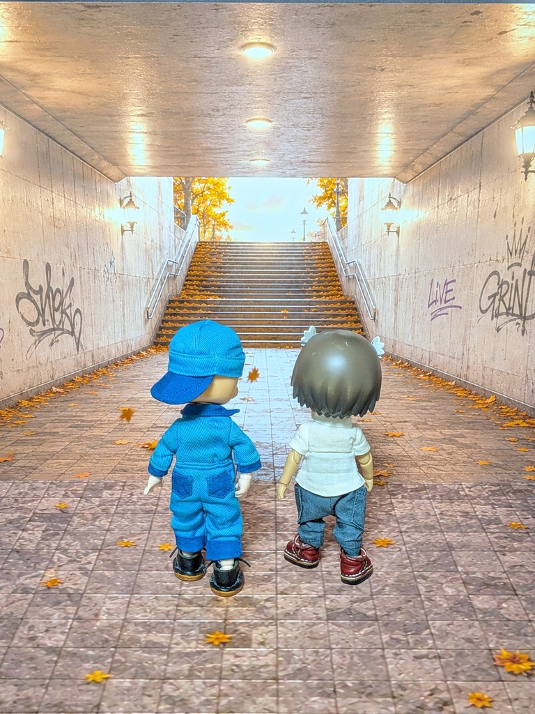秋季限定セット【ベース付き】秋の公園/秋の陽光 着せ替えウォールＬ  受注制作