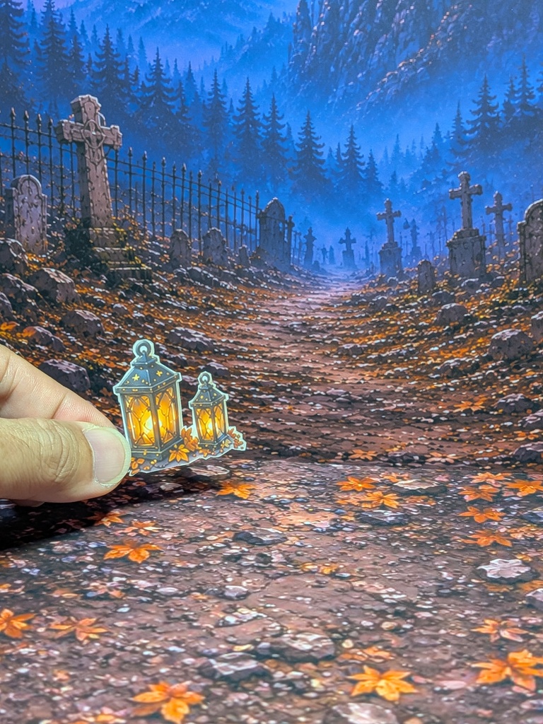 🎃限定 【ベース付き】 ハロウィンオーナメント付き撮影背景 オビツ11/ねんどろいどどーる 2026ドール撮影 着せ替えウォールＬ 受注制作 