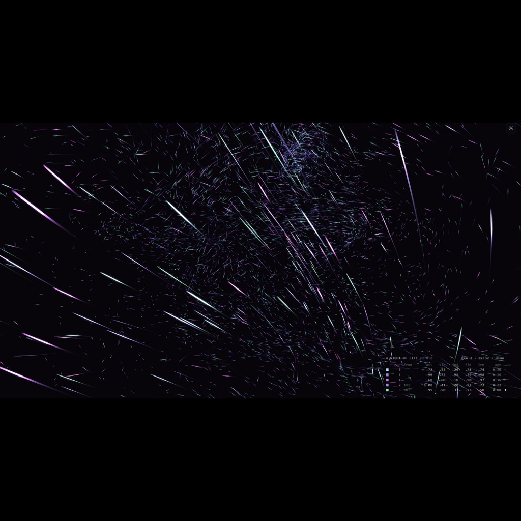 生命の夜 — A Night of Life | 遺伝的アルゴリズムで変化し続けるデジタルアート