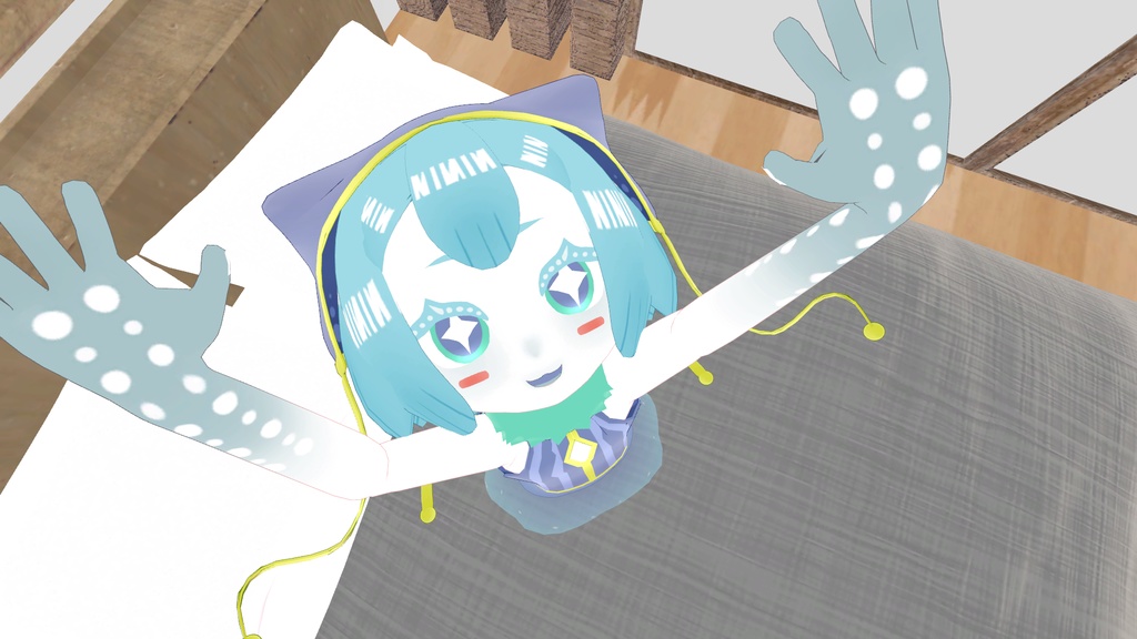 くらげねこVer3【VRChat対応3Dモデル】
