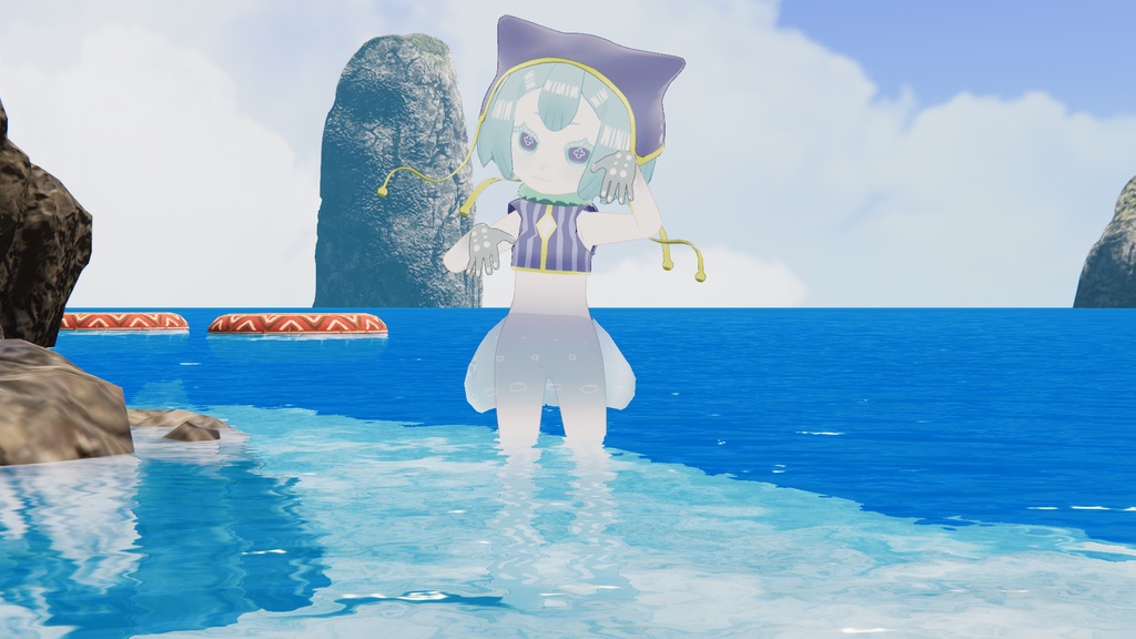 くらげねこVer3【VRChat対応3Dモデル】