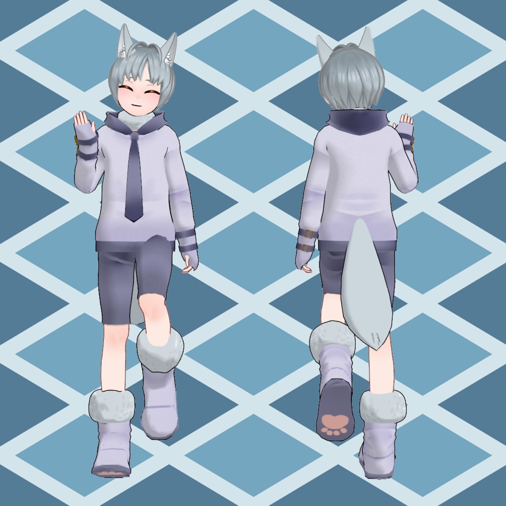 灰色狼シャン【VRChat対応3Dモデル】 - 日進月歩ありた工房 - 2/3