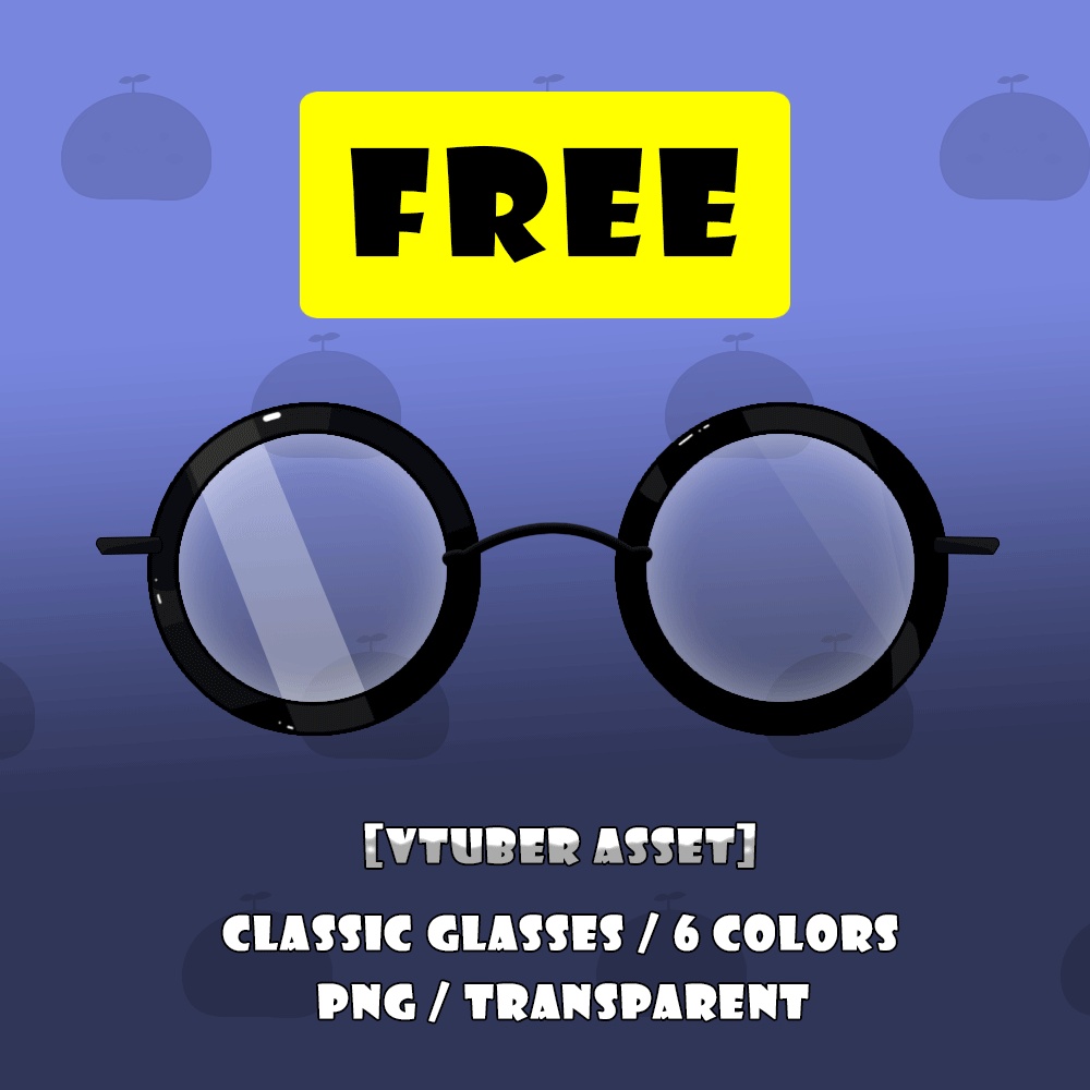 【VTuber素材】ちび風メガネセット Vol.1 / Chibi Glasses【無料/100円】