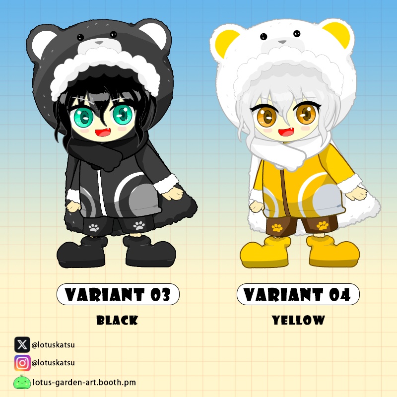 【PNG素材/PNG Asset】配信・VTuber用 ちびキャラ素材 | Premade Chibi Character Design