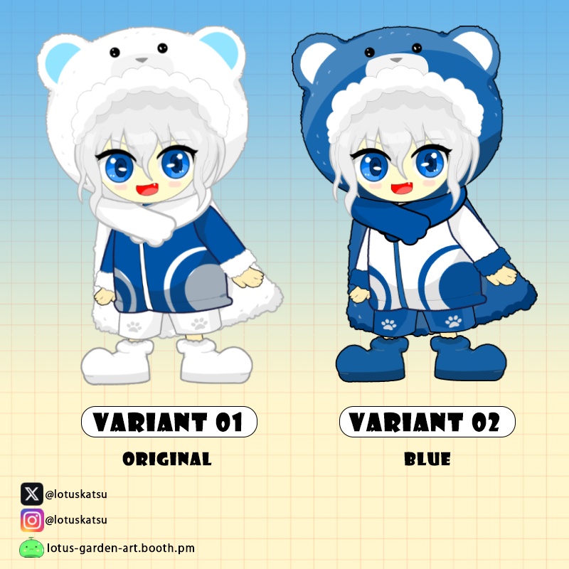 【PNG素材/PNG Asset】配信・VTuber用 ちびキャラ素材 | Premade Chibi Character Design