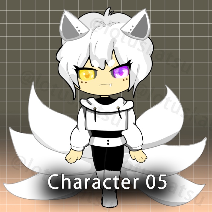 【P2U/Vtuber】P2U Premade Chibi 6-Tails Fox Asset【6 Colors / Full Pack】