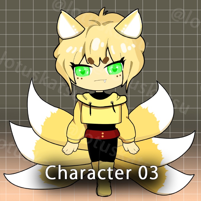 【P2U/Vtuber】P2U Premade Chibi 6-Tails Fox Asset【6 Colors / Full Pack】
