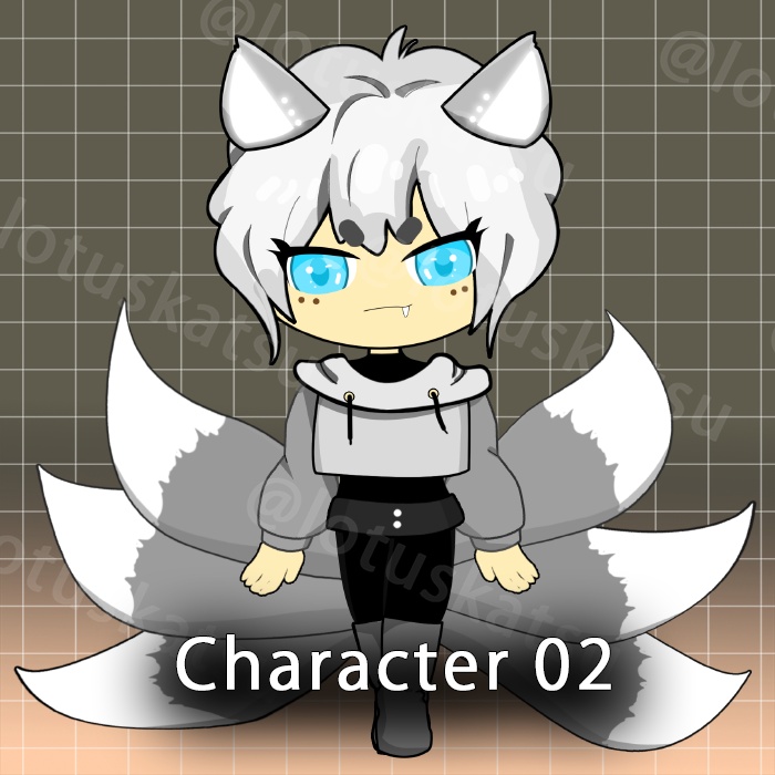 【P2U/Vtuber】P2U Premade Chibi 6-Tails Fox Asset【6 Colors / Full Pack】