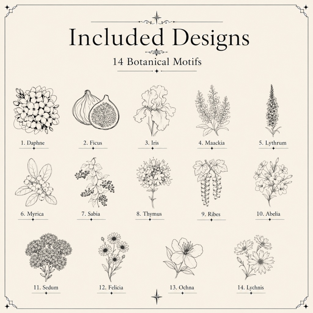 花のタトゥーデカールセット / flos Flower Tattoo Decal Set