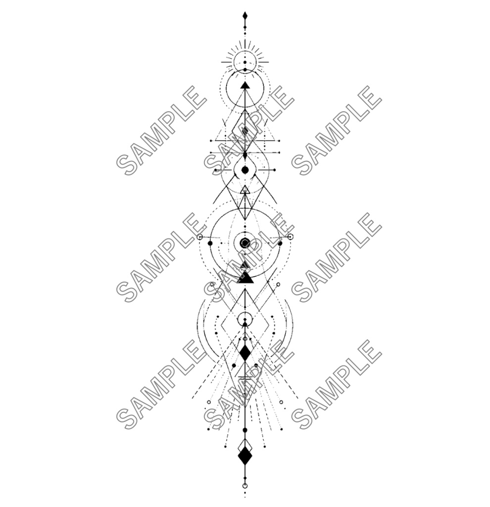 幾何学タトゥーデカールセット / Geometric Tattoo Decal Set