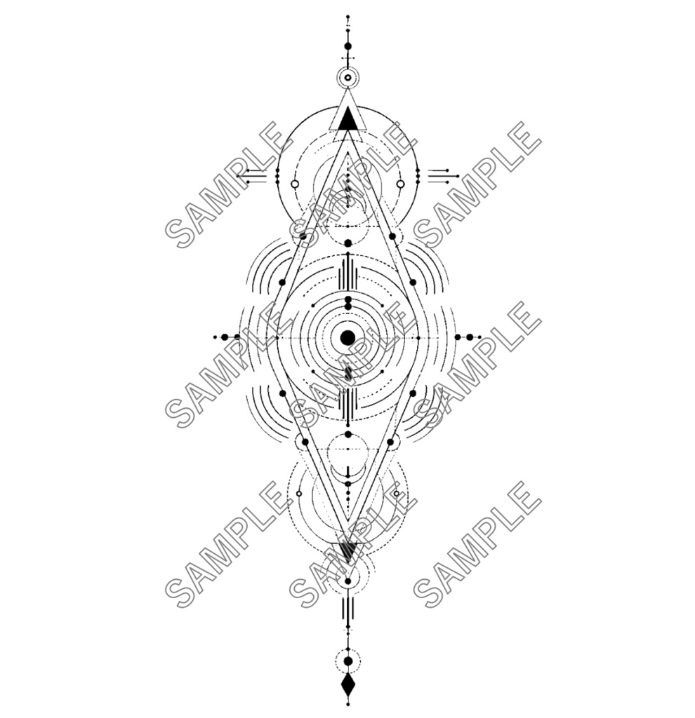 幾何学タトゥーデカールセット / Geometric Tattoo Decal Set