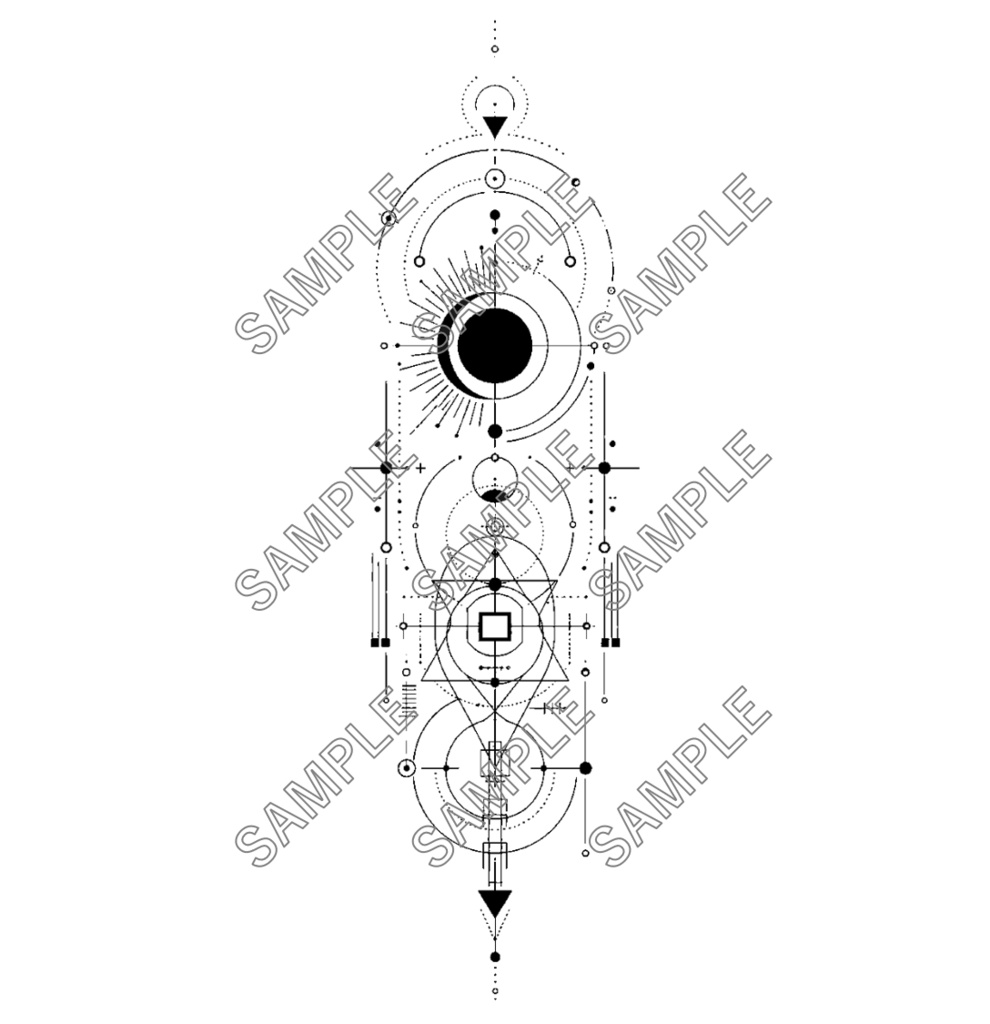 幾何学タトゥーデカールセット / Geometric Tattoo Decal Set
