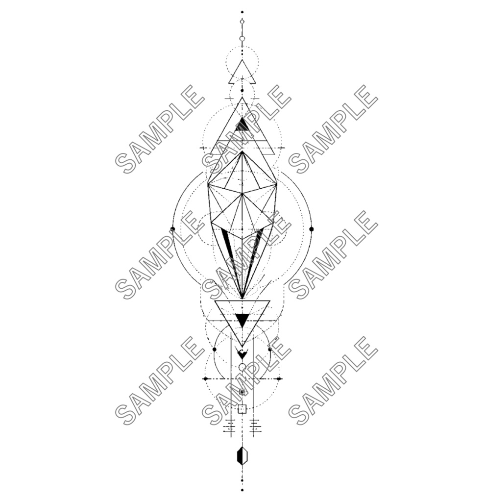 幾何学タトゥーデカールセット / Geometric Tattoo Decal Set