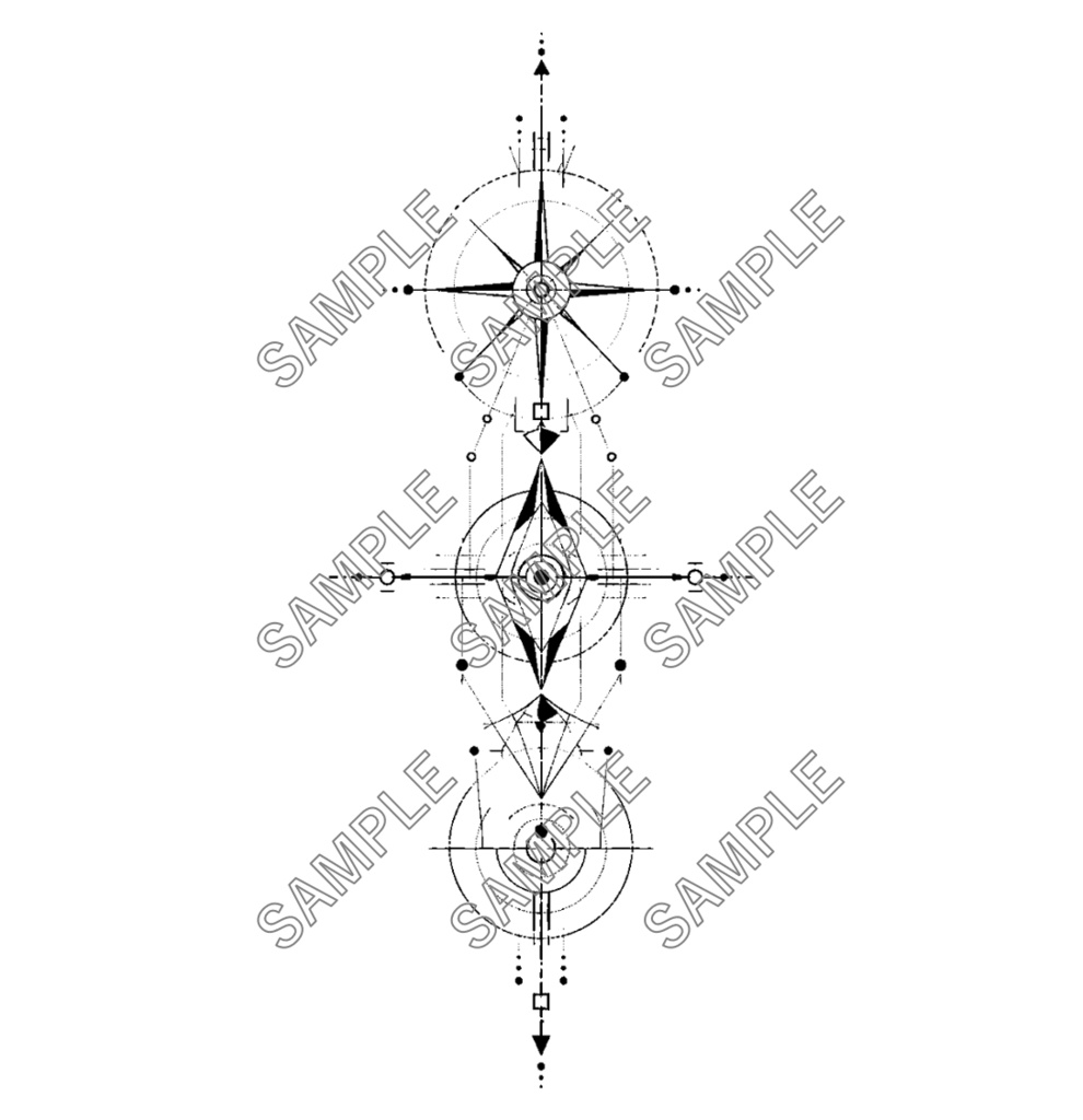 幾何学タトゥーデカールセット / Geometric Tattoo Decal Set