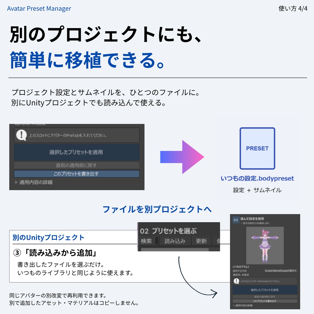 【セール中】Avatar Preset Manager
