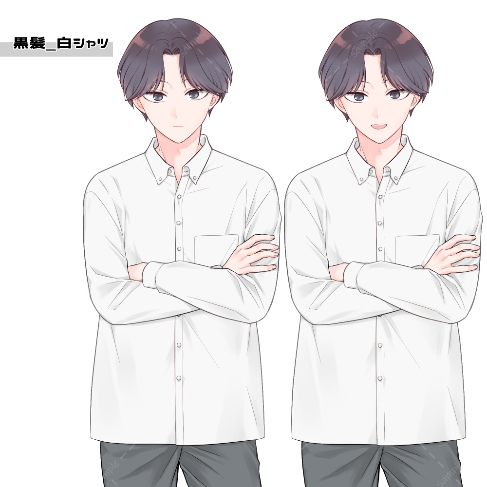 立ち絵素材_男性上半身