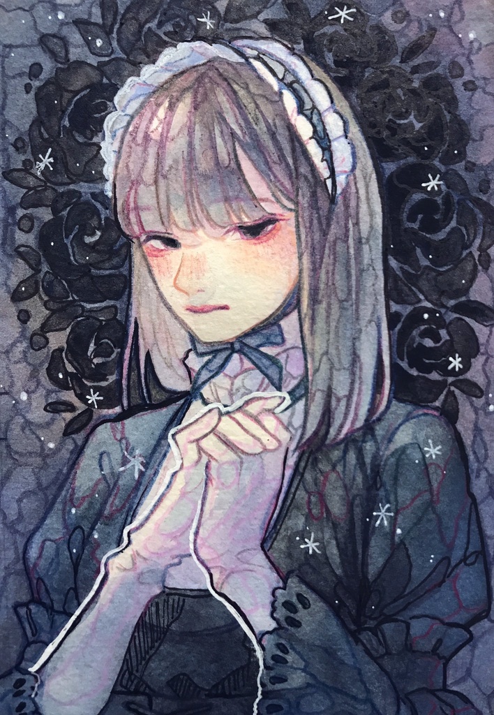 闇に祈る イラスト原画 Haruka Booth