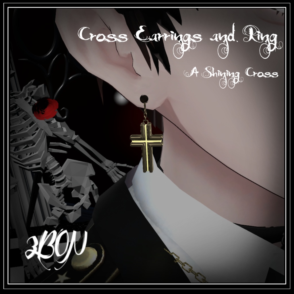 【無料】Cross earrings, ring