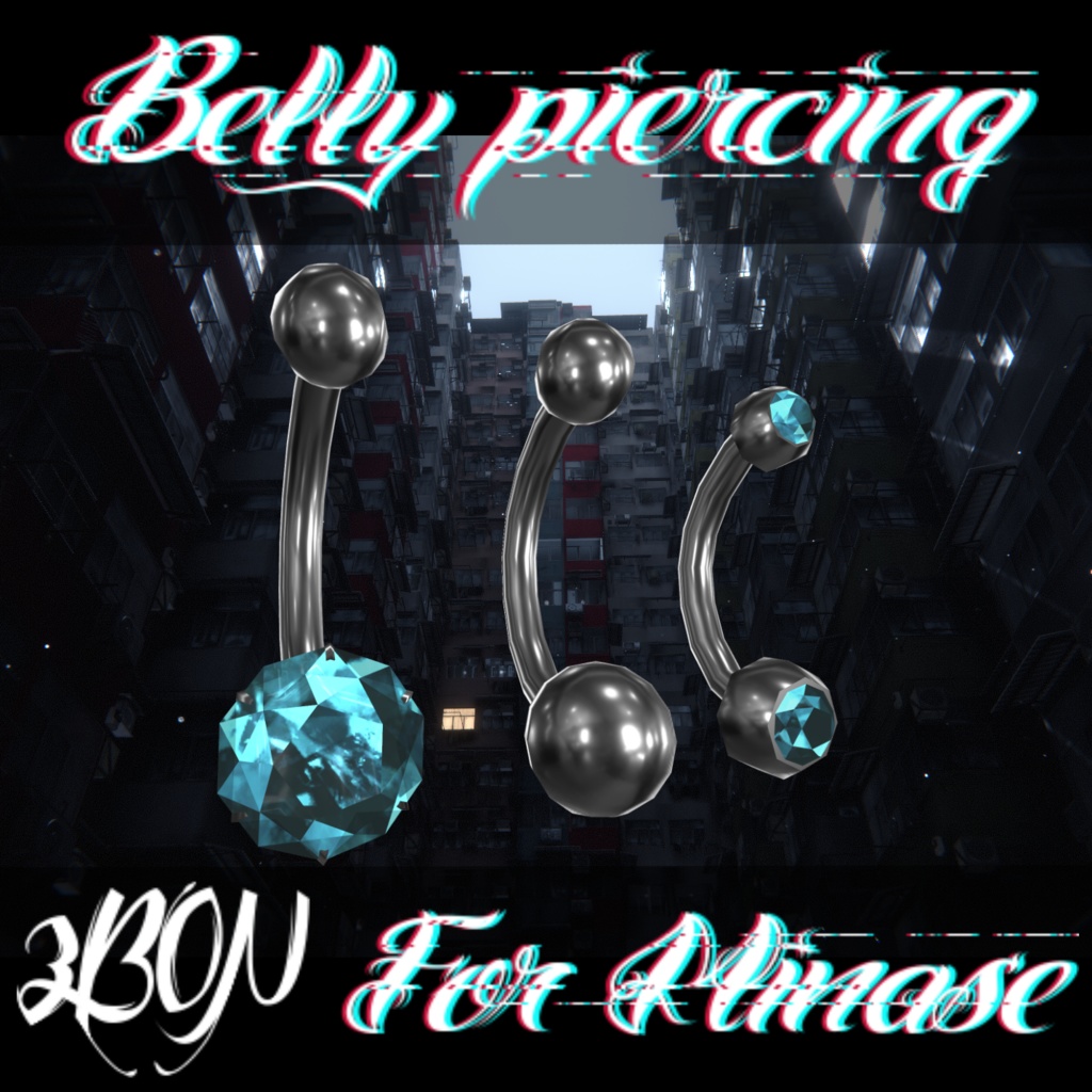 【無料】Belly piercing (for Minase, Anri, Maki) #3BON