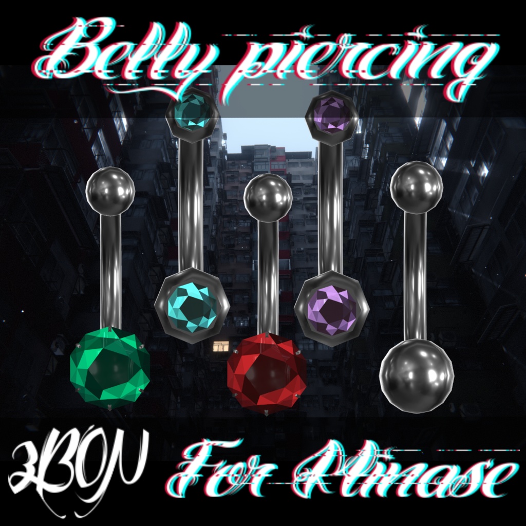 【無料】Belly piercing (for Minase, Anri, Maki) #3BON