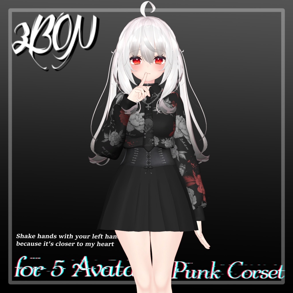 Punk corset (for female avatar - 14アバター対応) #3BON