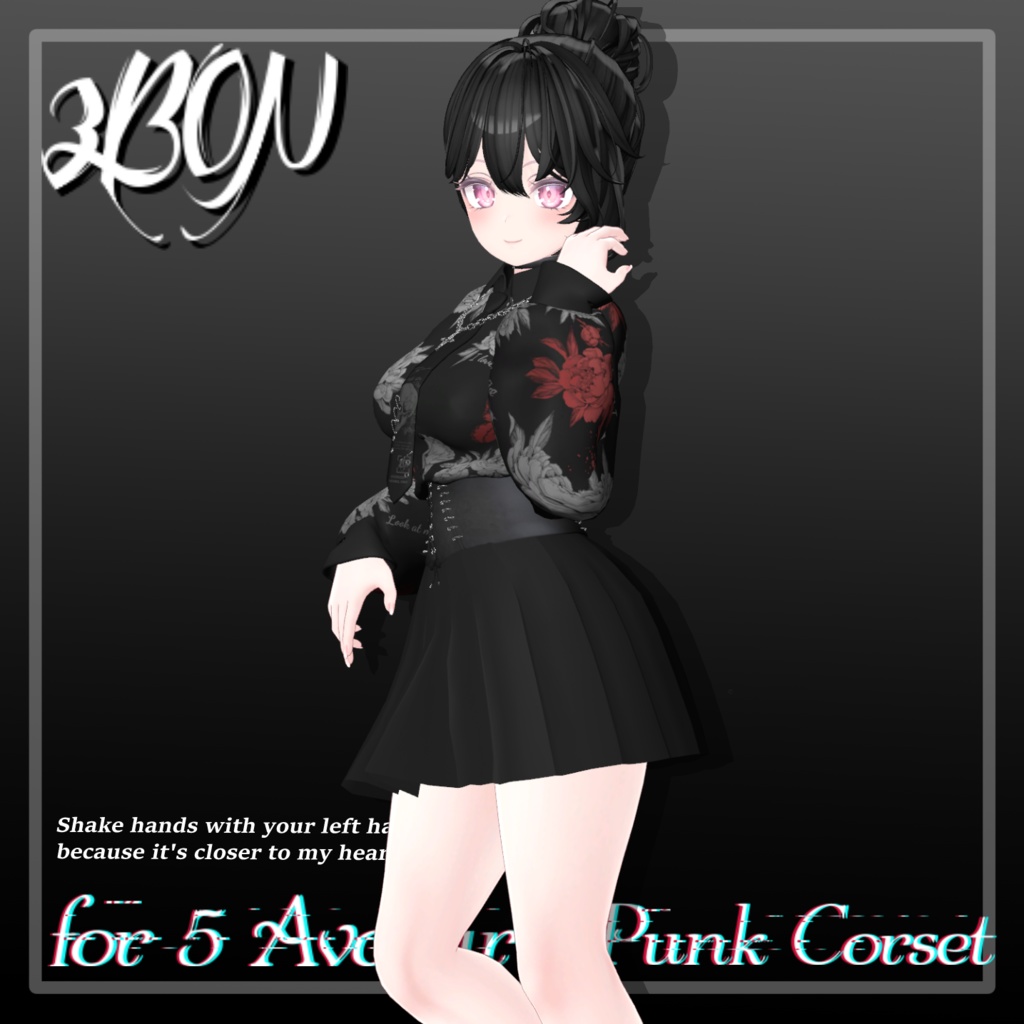 Punk corset (for female avatar - 14アバター対応) #3BON