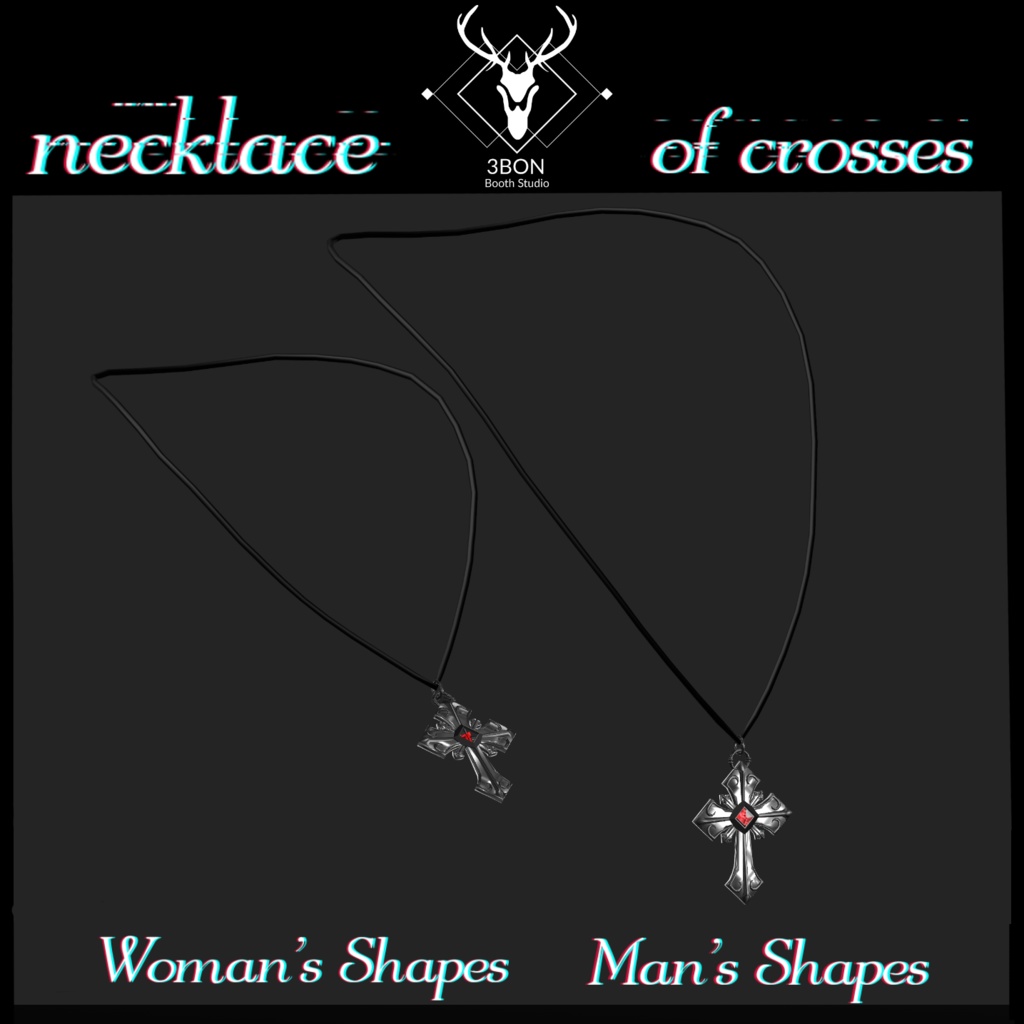 【無料】 Necklace of Crosses #3BON