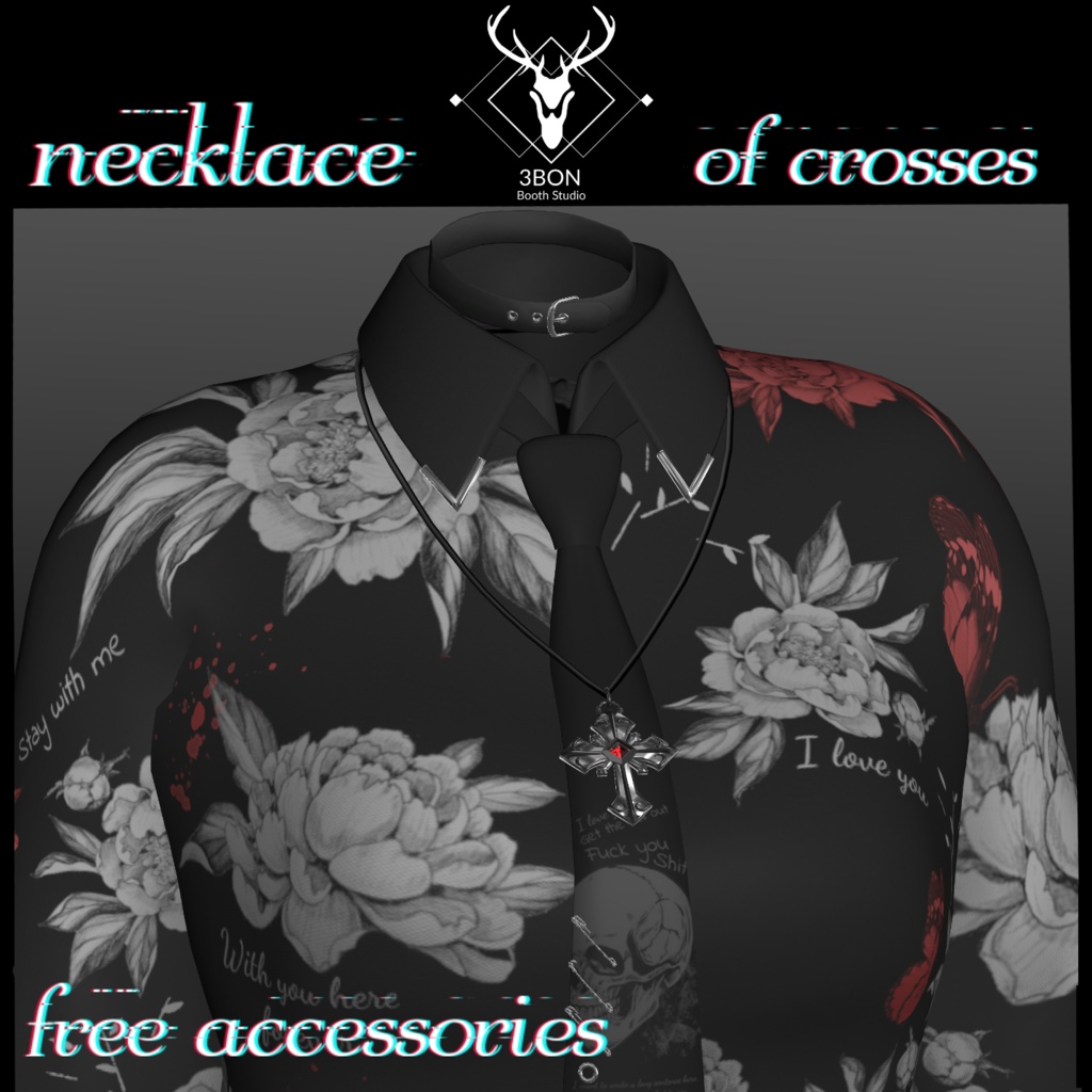【無料】 Necklace of Crosses #3BON