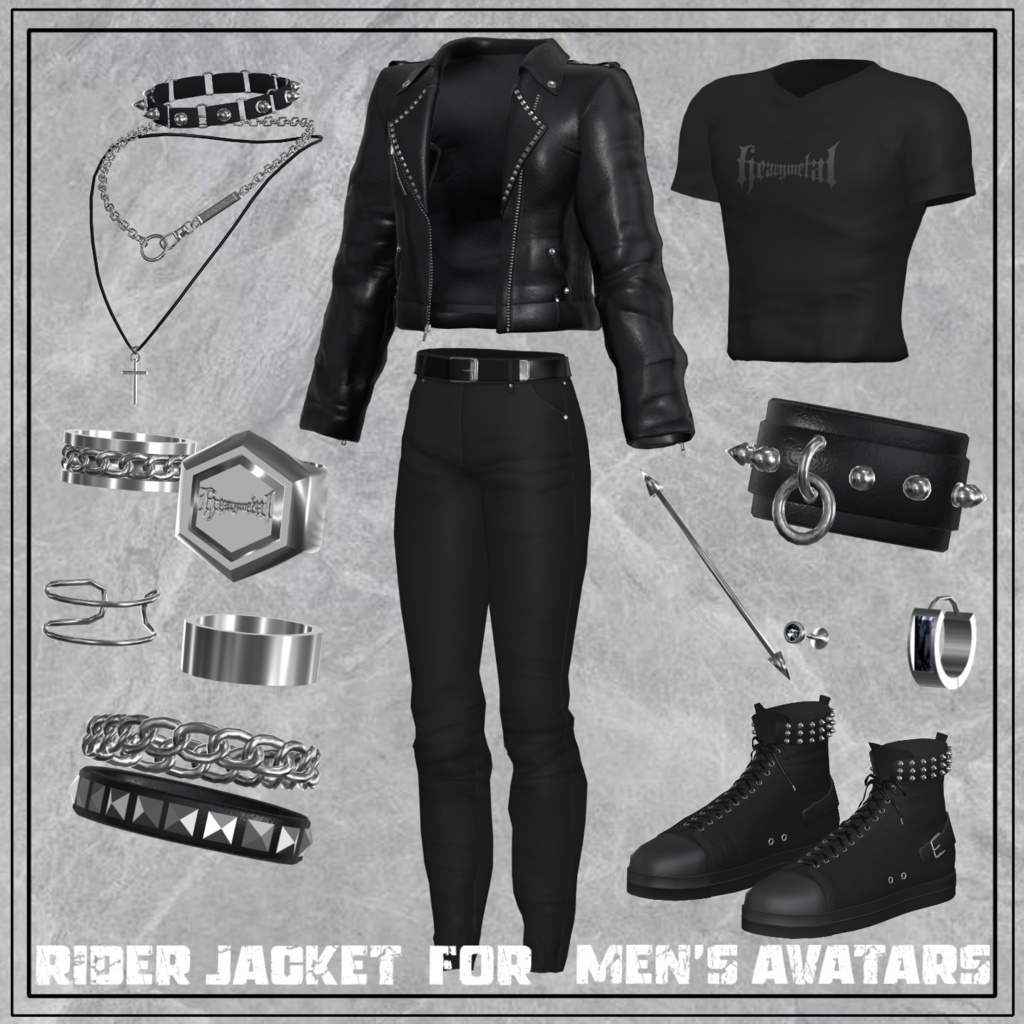 Rider Jacket (for Men's avatars) #3BON