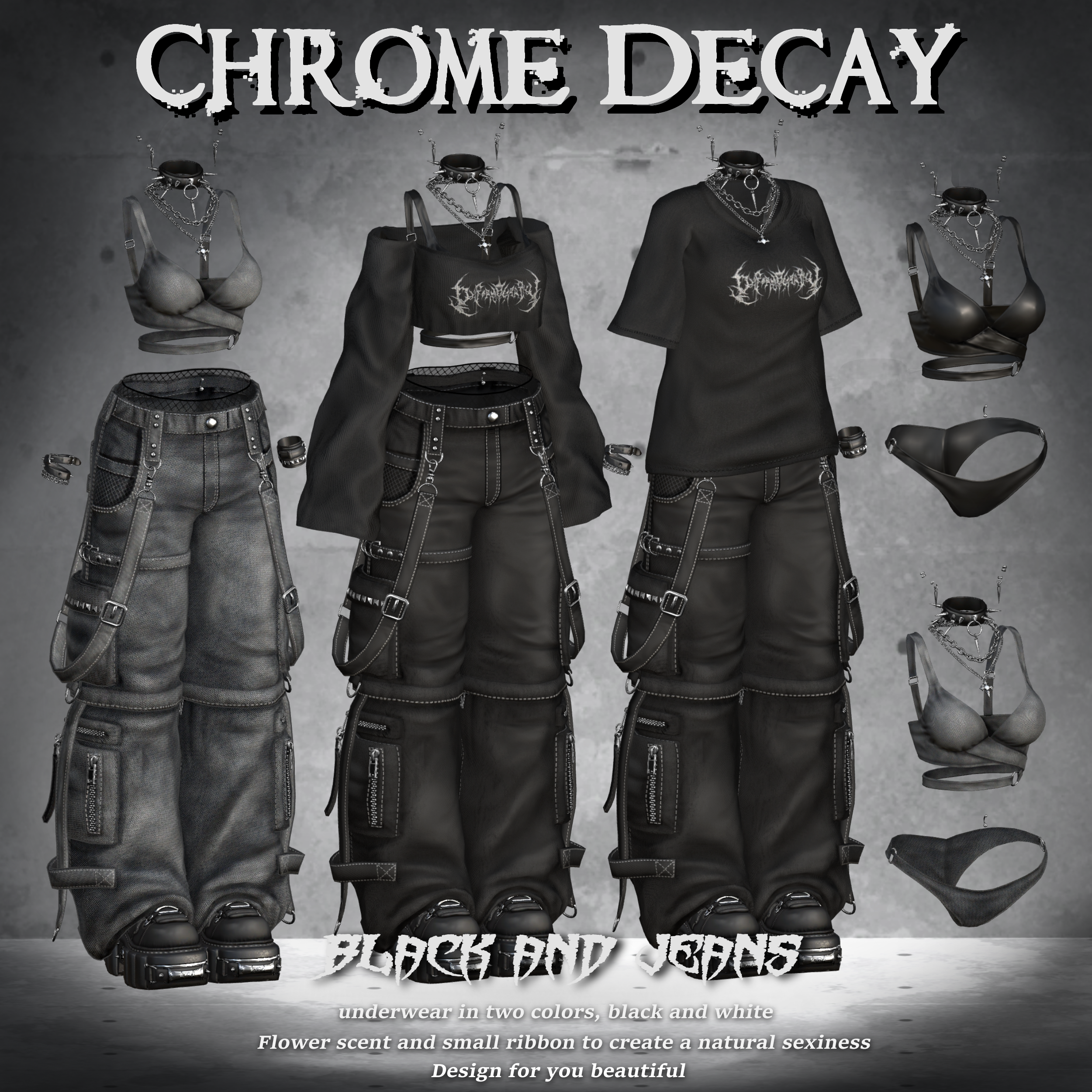 Chrome Decay (for Female avatar) - 3BON - BOOTH