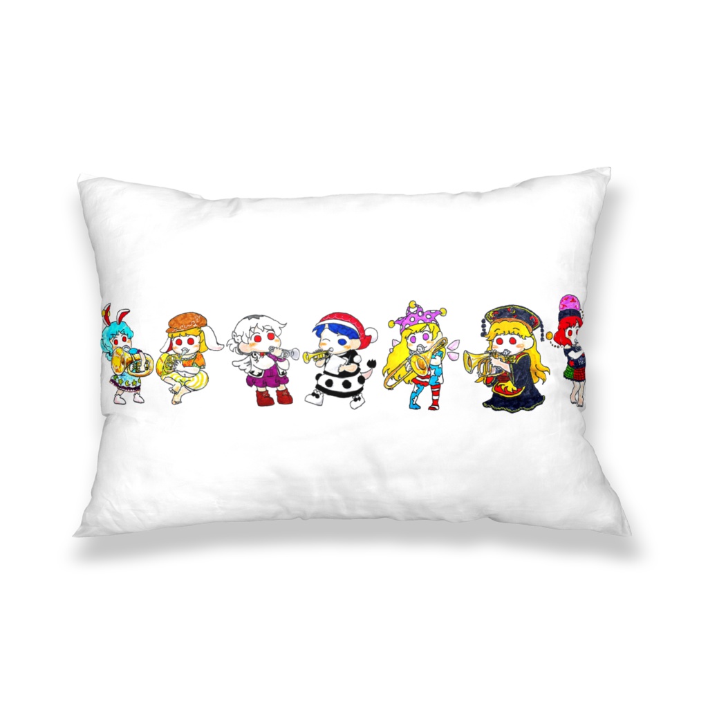 後戸にゃんこ&金管紺珠伝枕カバー