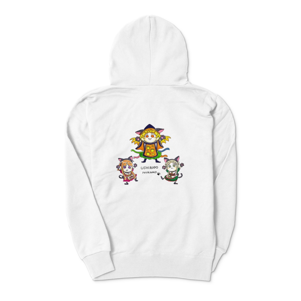 後戸にゃんこジップパーカー