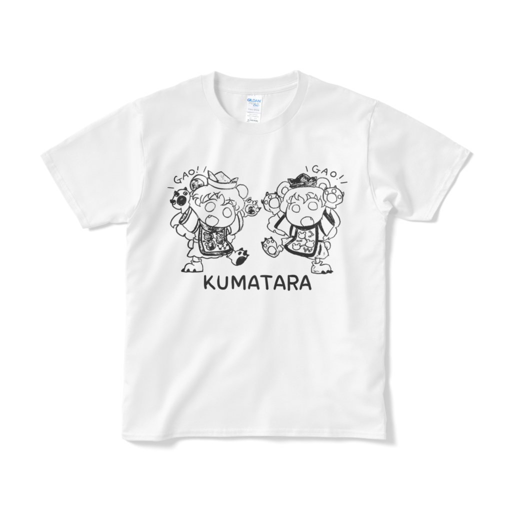 白黒KUMATARA　Tシャツ（短納期）