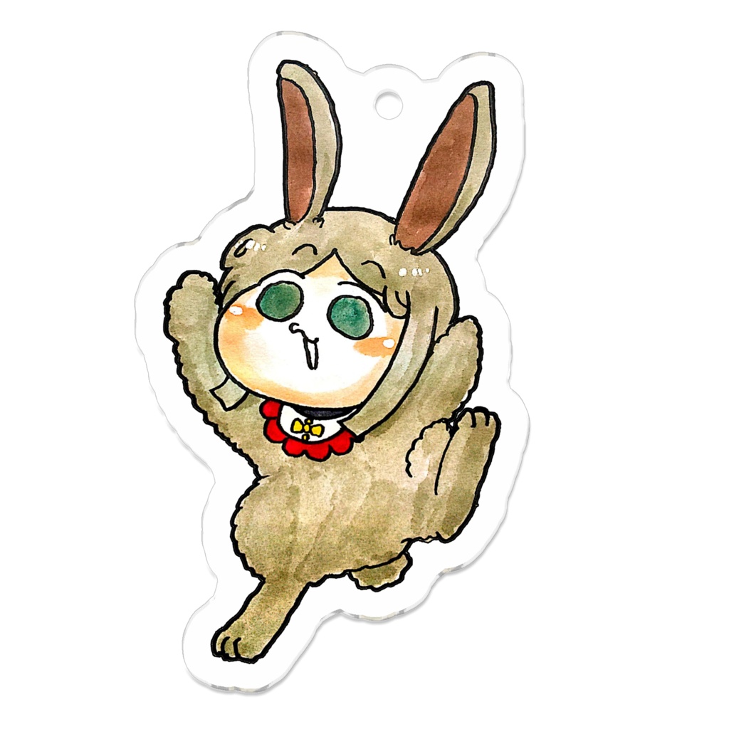 跳ね踊るウサギ舞ちゃんアクリルキーホルダー