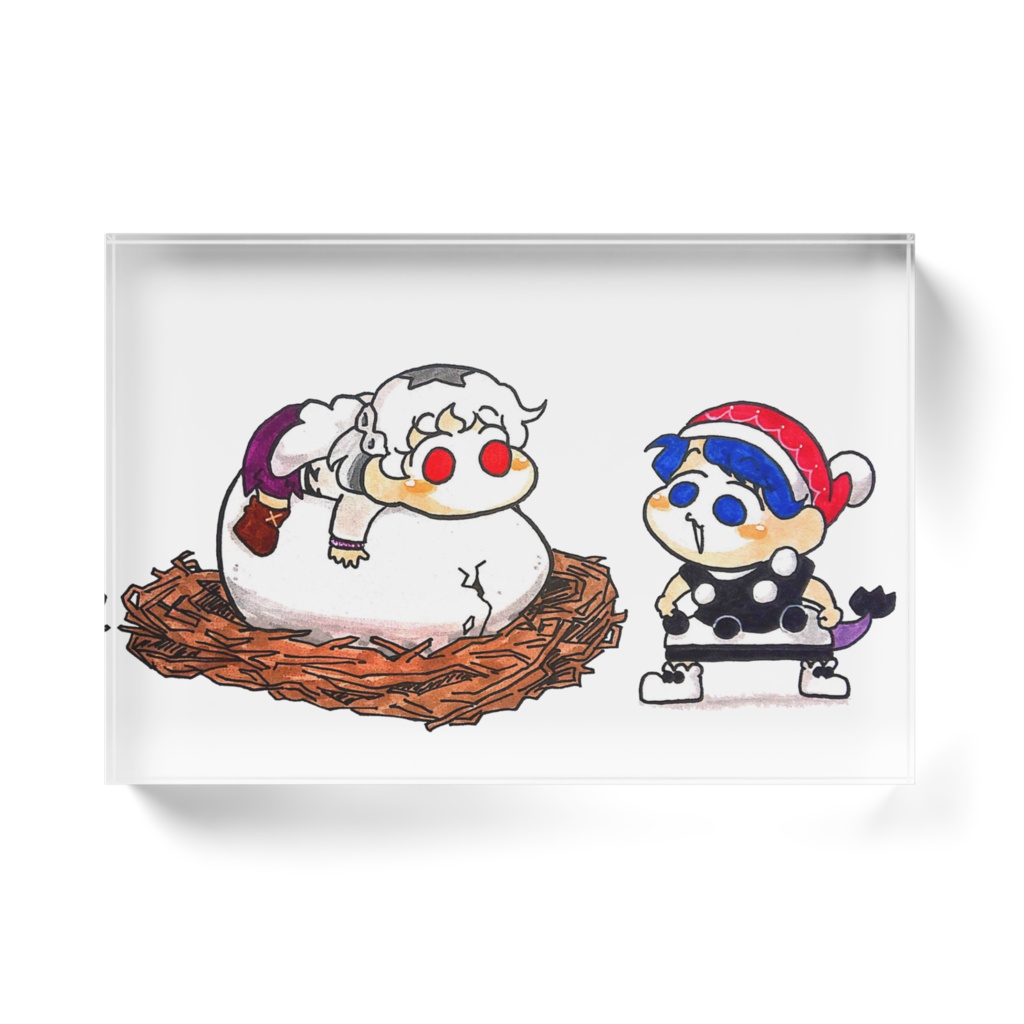 ドレサグとたまごアクリルブロック