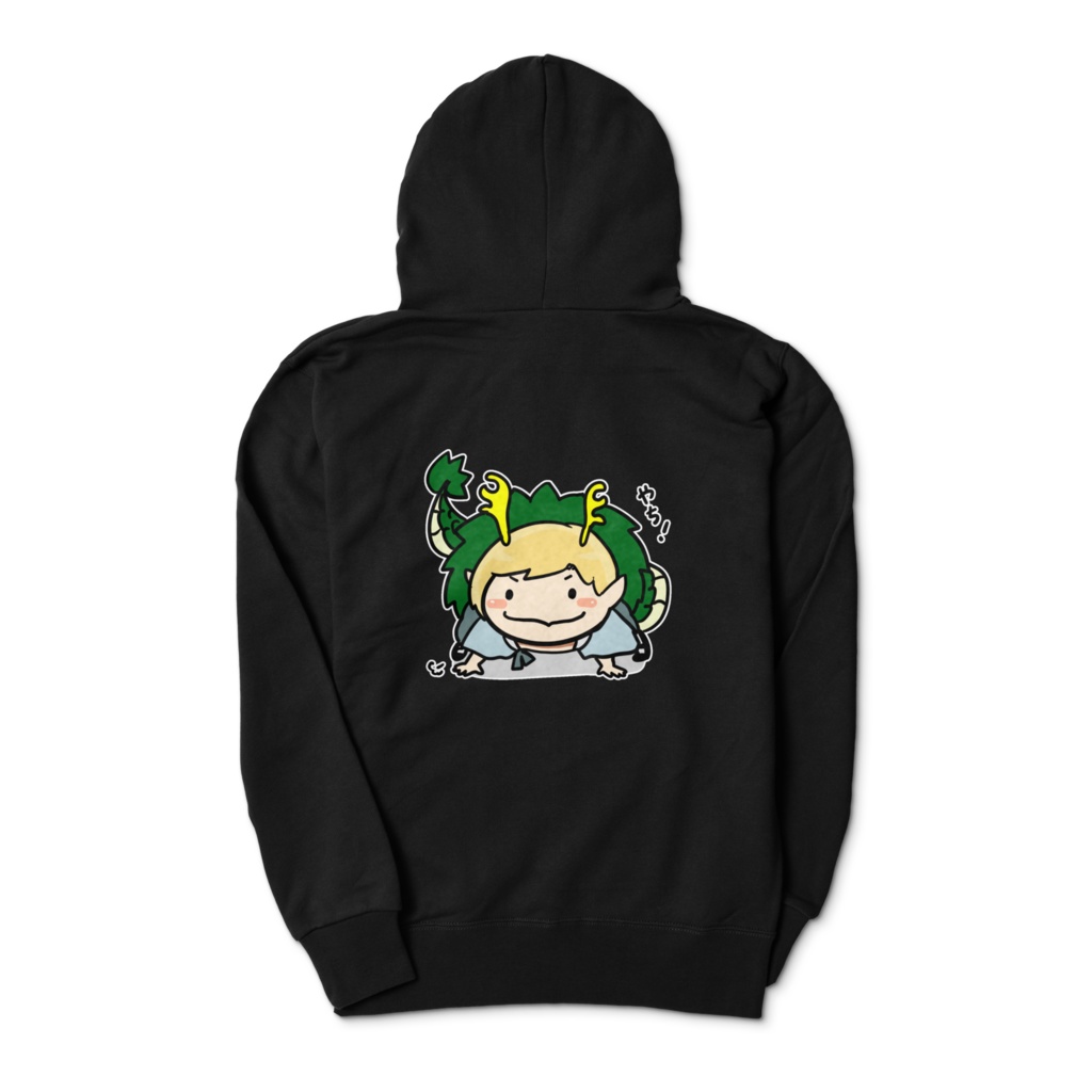 やち!ジップパーカー ブラック