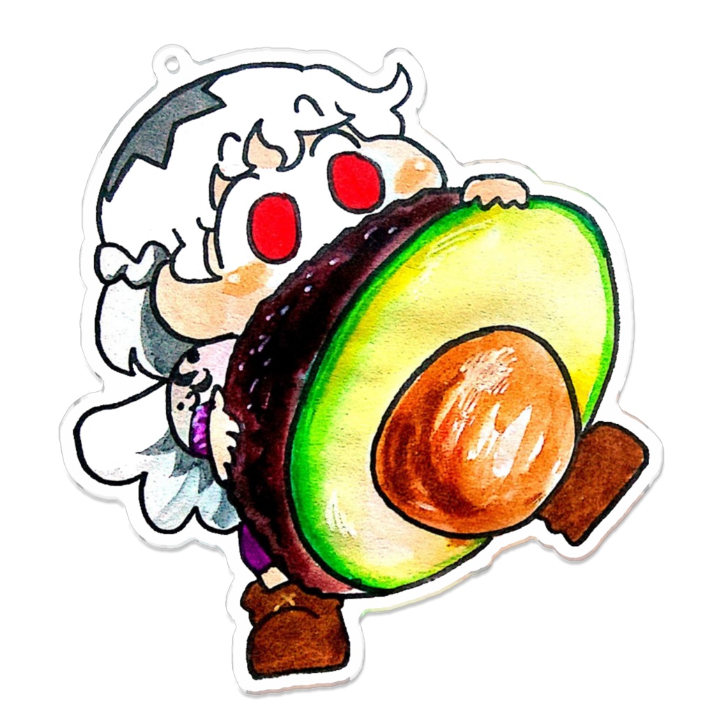 サグメとアボカド🥑アクリルキーホルダー - 100 x 100 (mm)