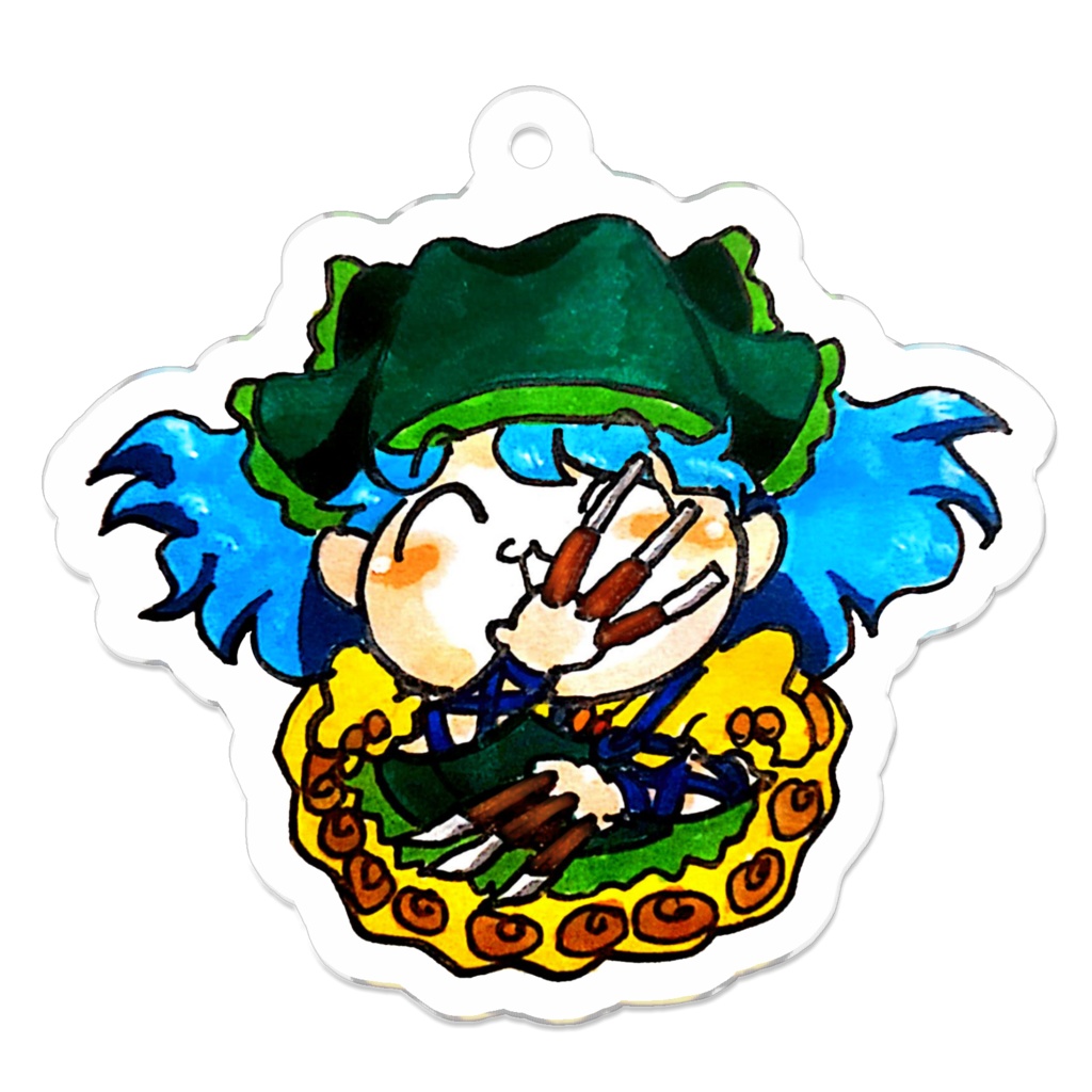 はにやすアクリルキーホルダー - 50 x 50 (mm)