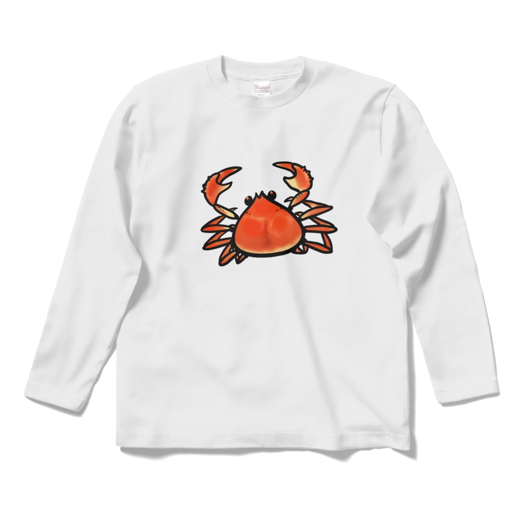 かに🦀ロングスリーブTシャツ(ホワイト)