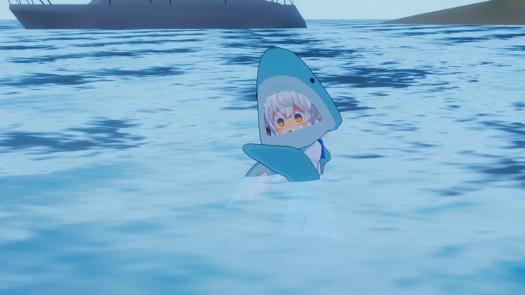 【VRC】かわいい!誰でもサメセット!尻尾は触れます【5パーツ2色セット】