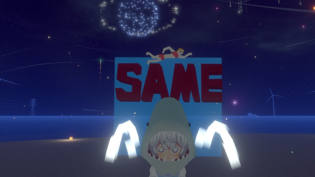 【VRC】かわいい!誰でもサメセット!尻尾は触れます【5パーツ2色セット】