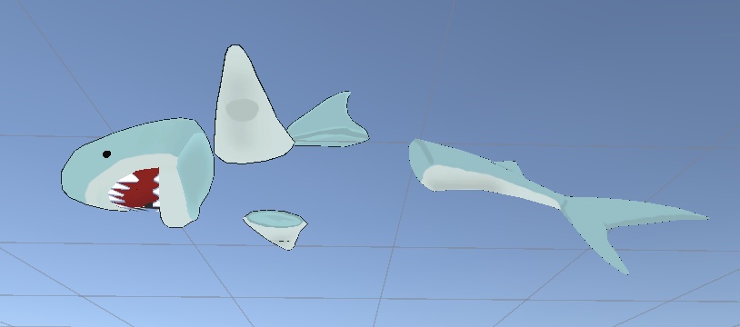 【VRC】かわいい!誰でもサメセット!尻尾は触れます【5パーツ2色セット】