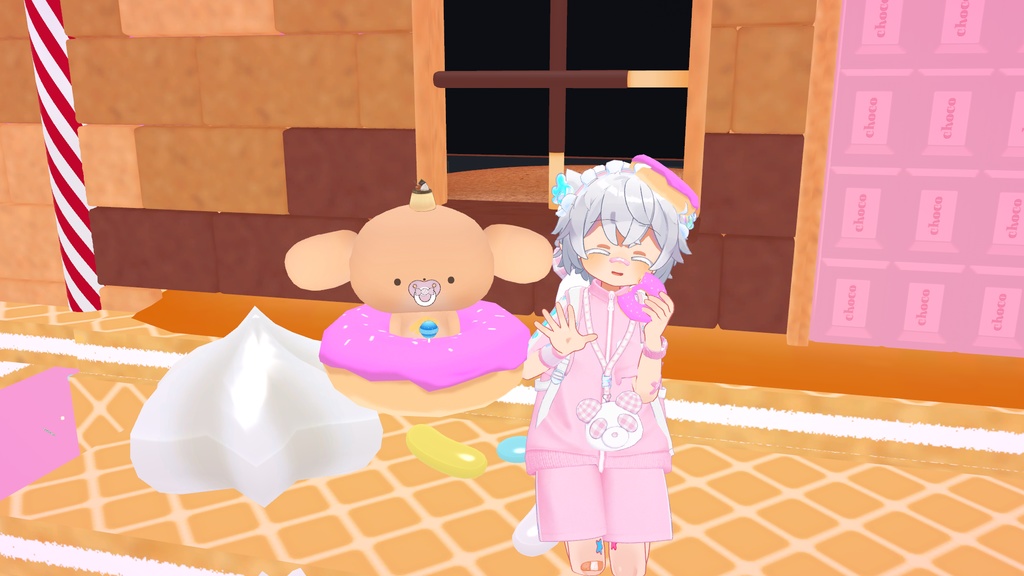 【VRC】かわいい!カラフルドーナツ【2パターン7色セット】🍩